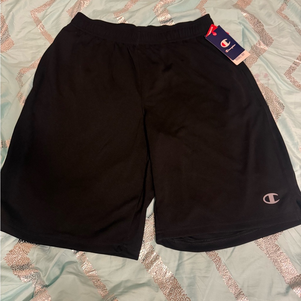 Men’s Champion Jet Black “double dry” Shorts, size M.